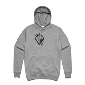 UNISEX BLACK WOLF LOGO HOODIE ON LIGHT BACKGROUND