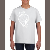 WHITE WOLF LOGO KIDS TEE ON DARK BACKGROUND