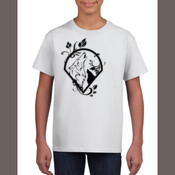 BLACK WOLF LOGO KIDS TEE ON LIGHT BACKGROUND